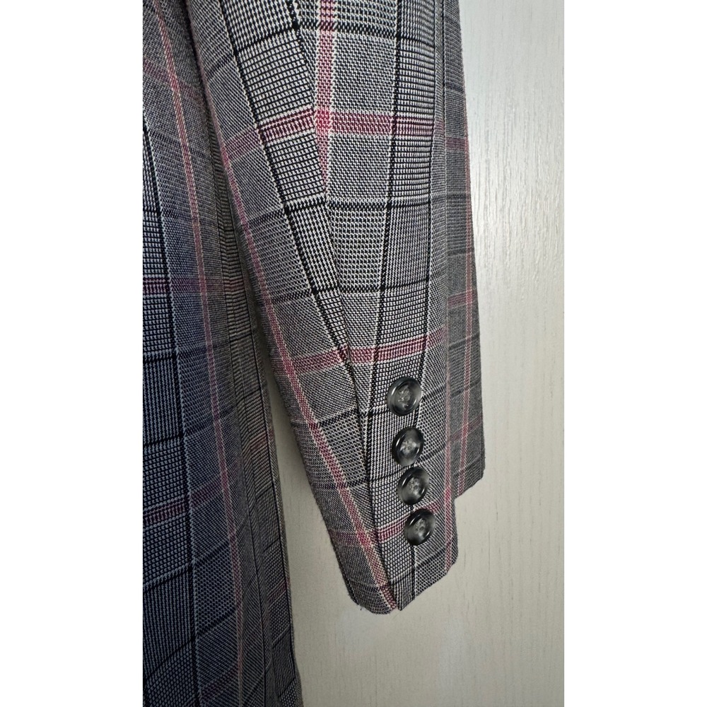 Sag Harbor Suit Womens 16 Gray Pink Plaid Blazer and Skirt Set 2 Piece Vintage - Picture 9 of 16